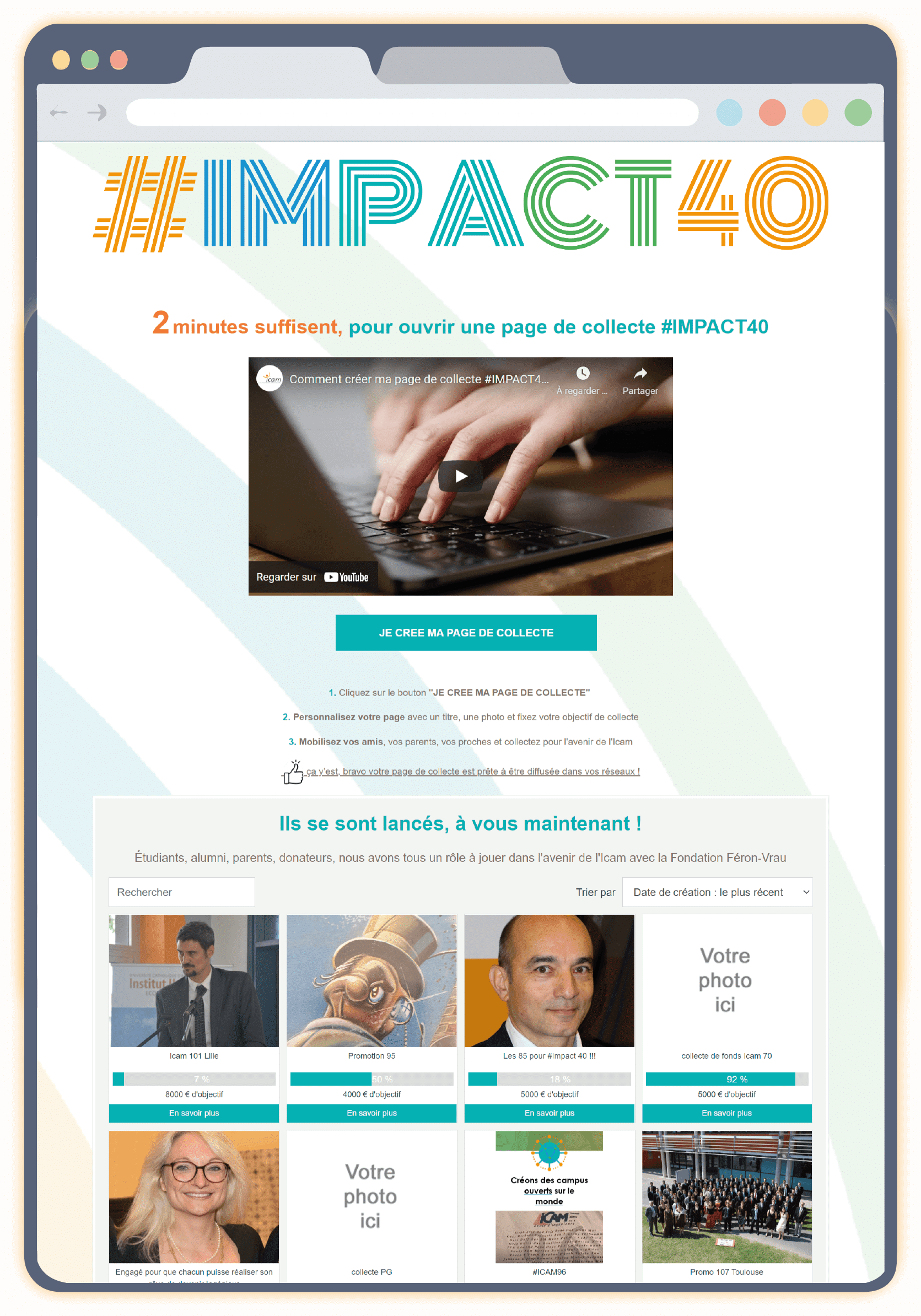 Campagne peer-to-peer GiveXpert ICAM Impact40 Campagne peer-to-peer GiveXpert ICAM Impact40